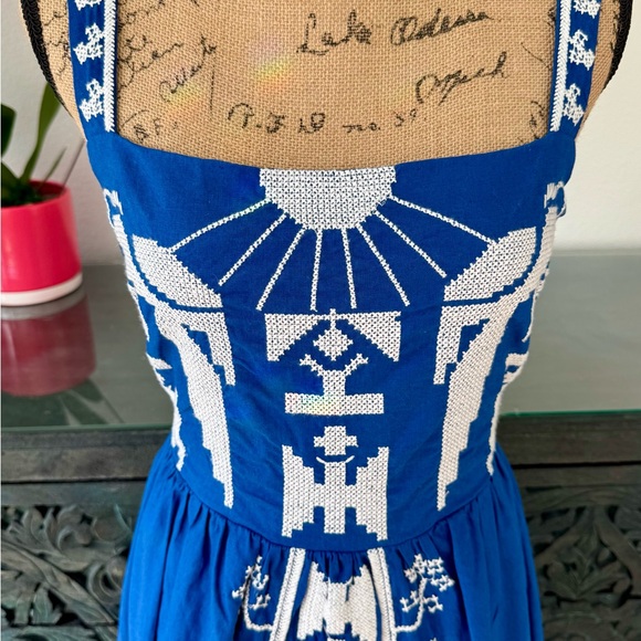FARM Rio Blue Embroidered Maxi Dress - Picture 2 of 10